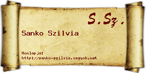 Sanko Szilvia névjegykártya
