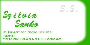 szilvia sanko business card